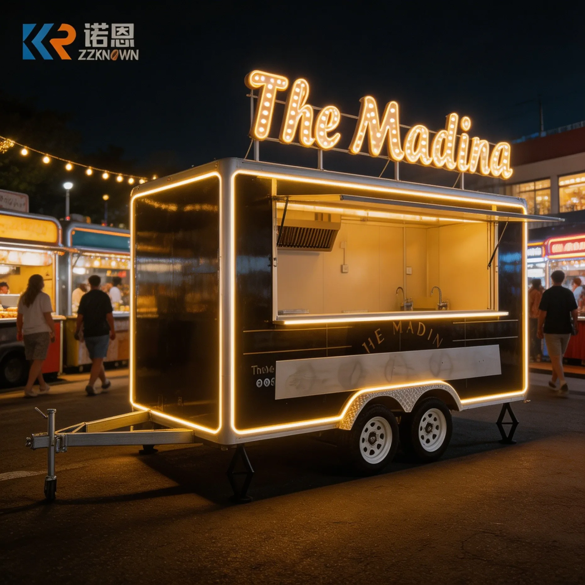 Popular Street Outdoor Fast Food Truck Crepes Snack Food Truck Mobile Kitchen Cooking Equipment Price in USA
