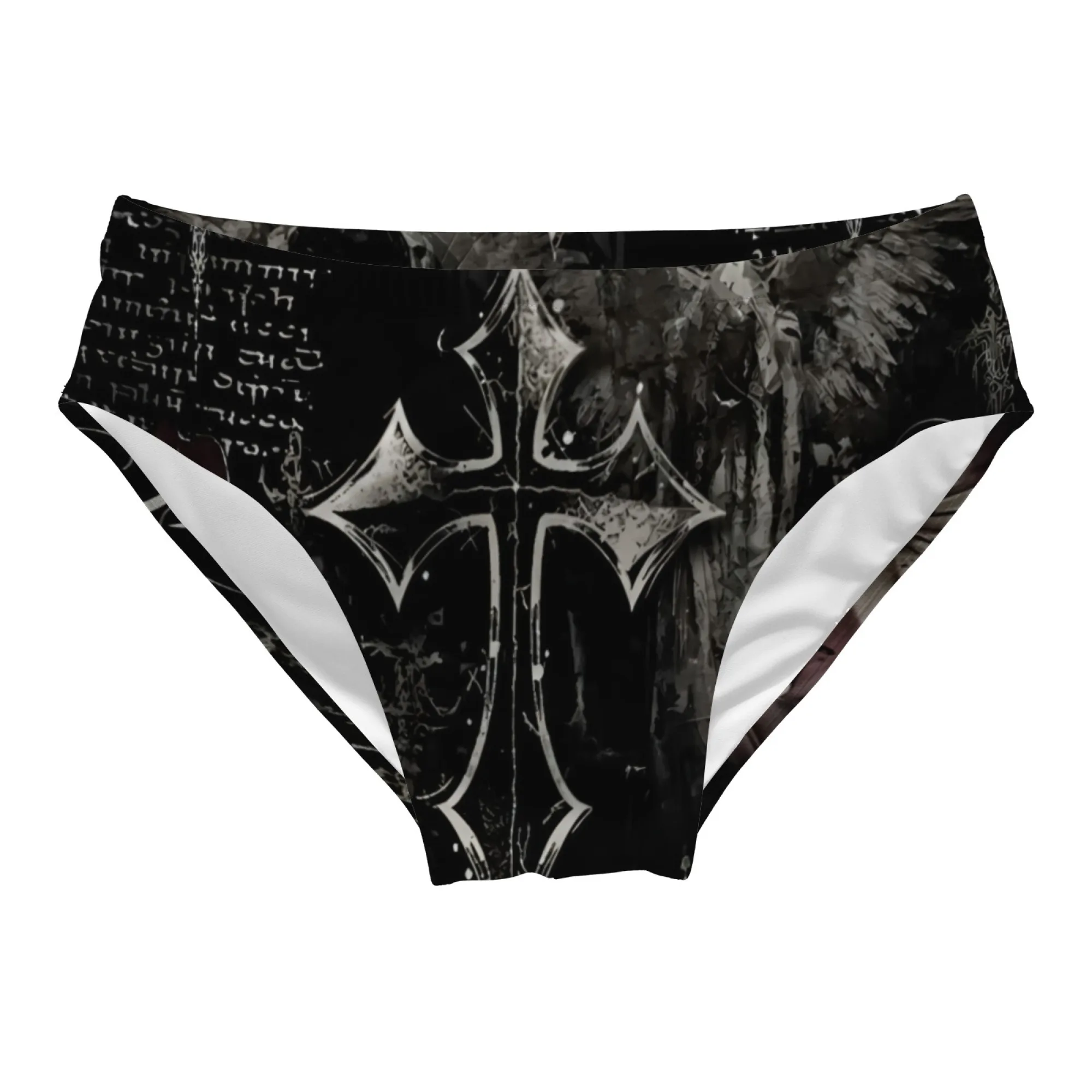Gothic Cross Swim Trunks Stretchy Soft Skin-friendly Men's Triangle Swim Trunks Beach Carnivals Swimming Bathing Grunge Swimsuit