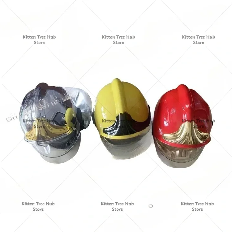 Gold Plated Film Fire Full Helmet Double sided Cover Pressure Resistant Safety Helmet Fire Helmet