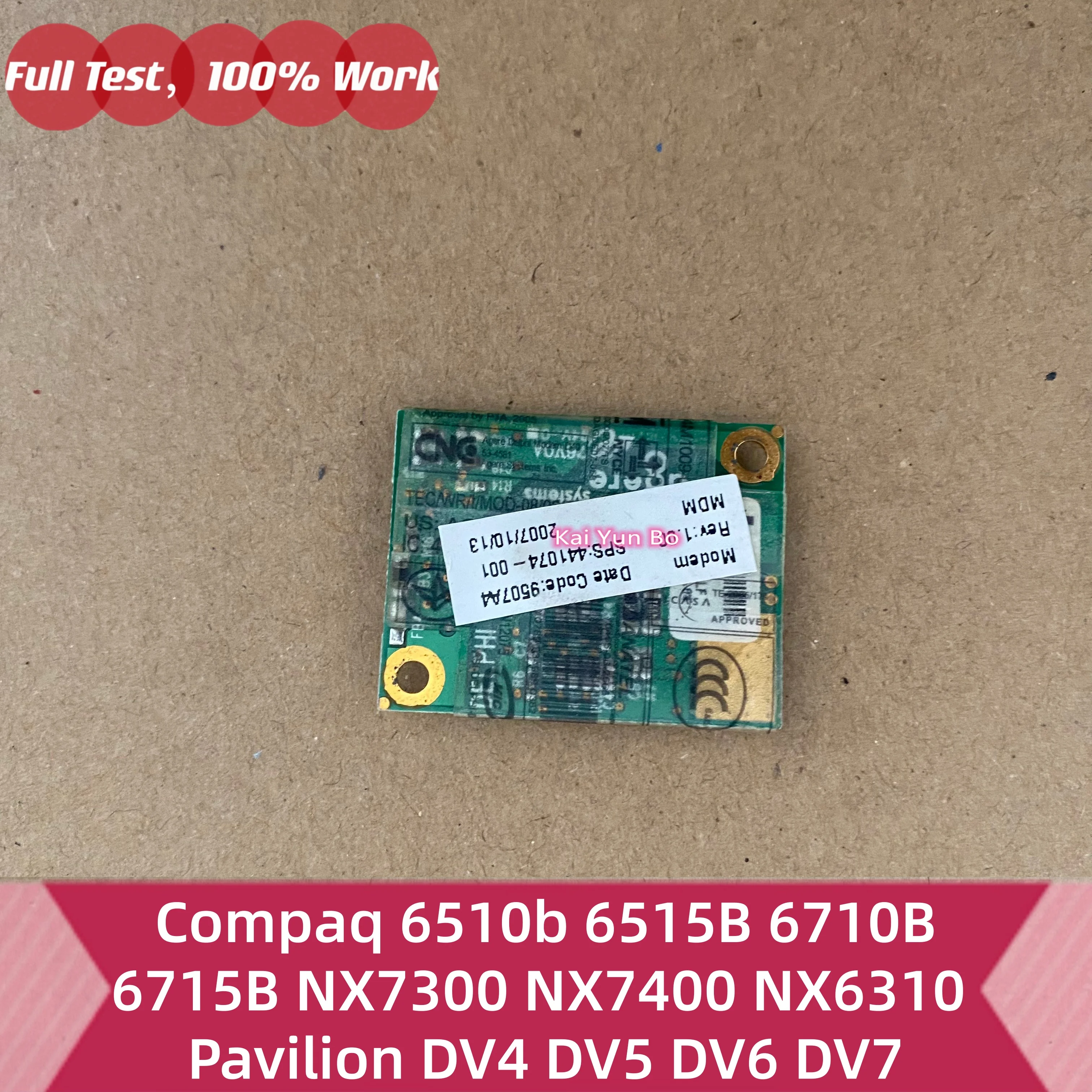 Placa de Puerto de Módem para Portátil HP Compaq 6510b 6515B 6710B 6715B NX7300 NX7400 NX6310 Pavilion DV4 DV5 DV6 DV7 441074-001