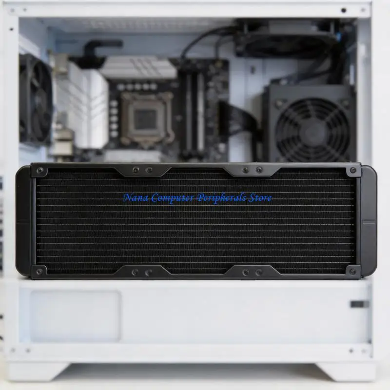 F68C Threaded Port Aluminum Water Cooling Radiator 18 Pipe Computer Heat Dissipation
