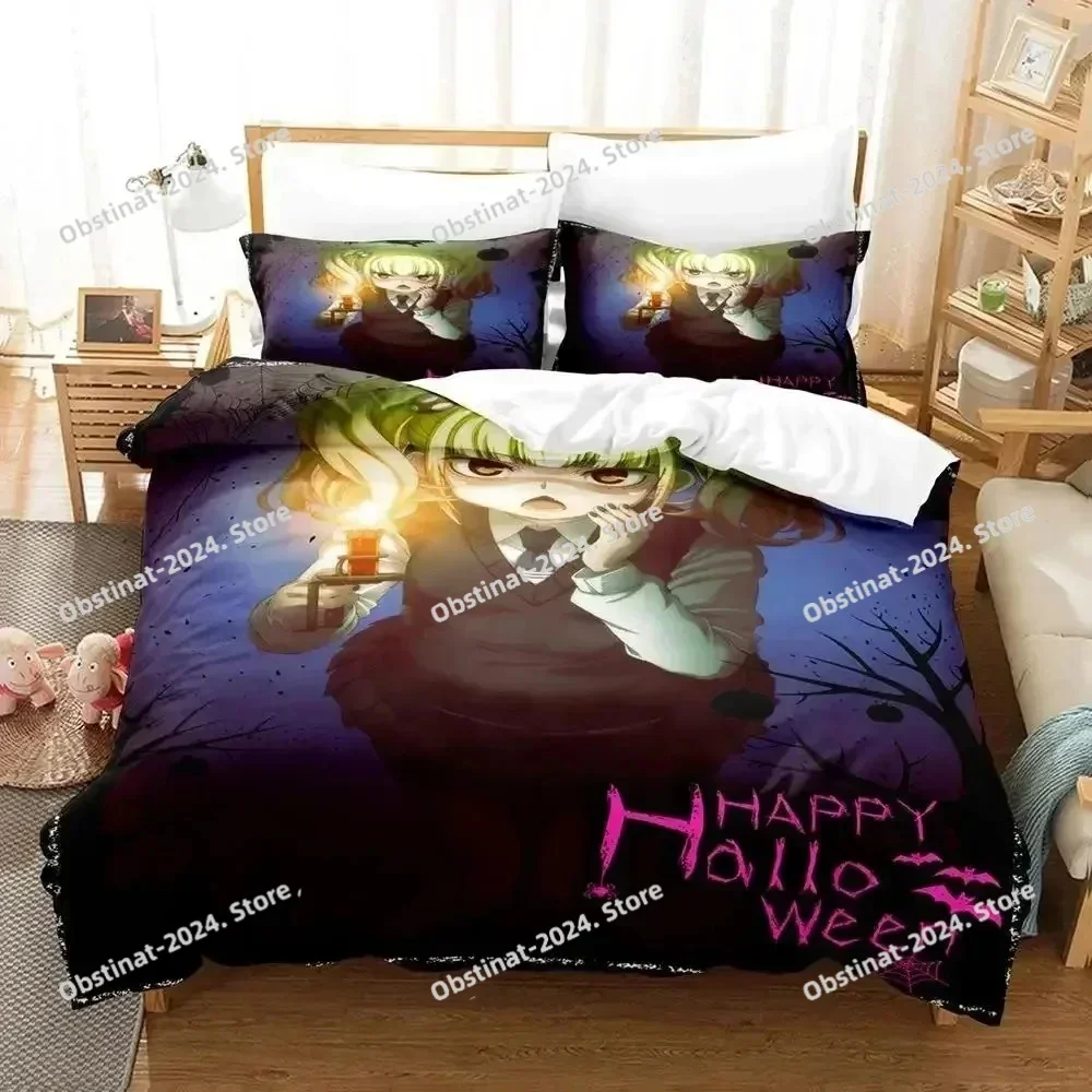 Anime Mieruko-chan 3D Printing Comforter Bedding Set,Duvet Cover Bed Set Quilt Cover Pillowcase,King Queen Size Bedding Set Kid
