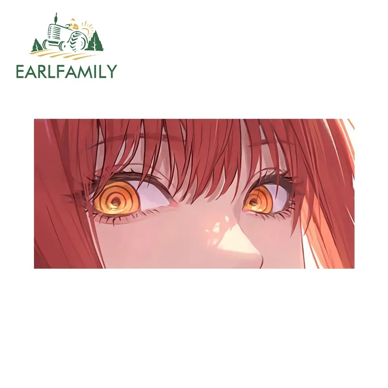 Earlfamily makima anime tapa adesivos de carro vinil personalidade prancha espelho retrovisor peeker decalque atv decoração criativa