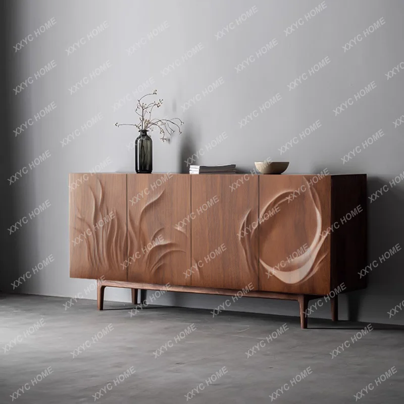 

Medieval shoe cabinet solid wood porch cabinet retro birch dining side living room large-capacity storage cabinet