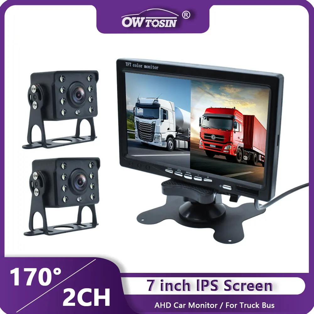 7Inch AHD 1920*1080P IPS Screen Car Monitor With IR Night Vision 1080P Car Rear View Vehicle Camera Truck Bus Trailer Pickups