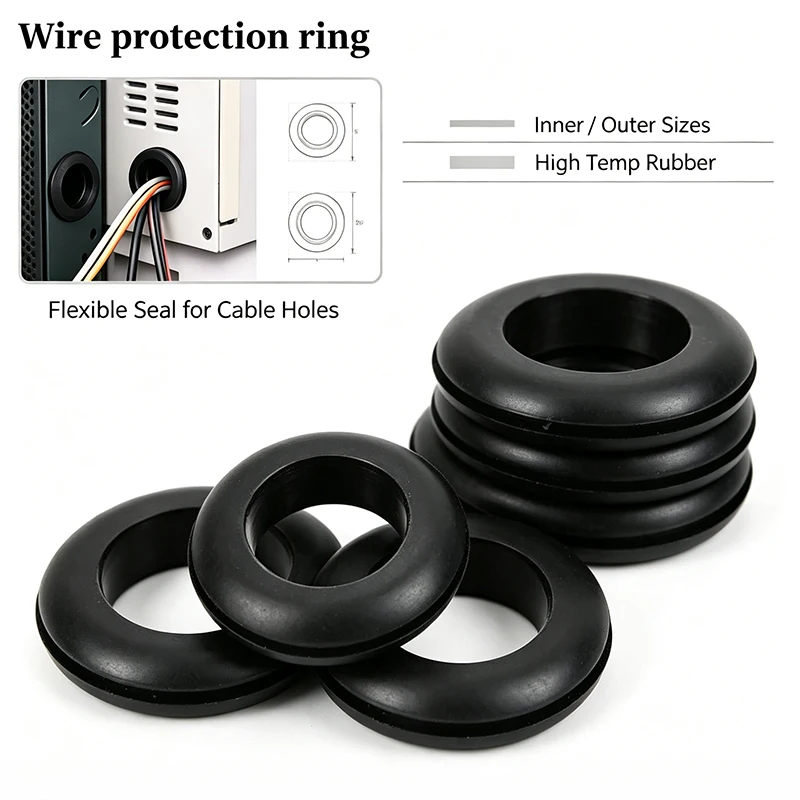 50pcs/100pcs Black O Rings Rubber Washer Seals Gasket Grommet Assortment Kit Electrical Gasket O-Rings Seals Tools