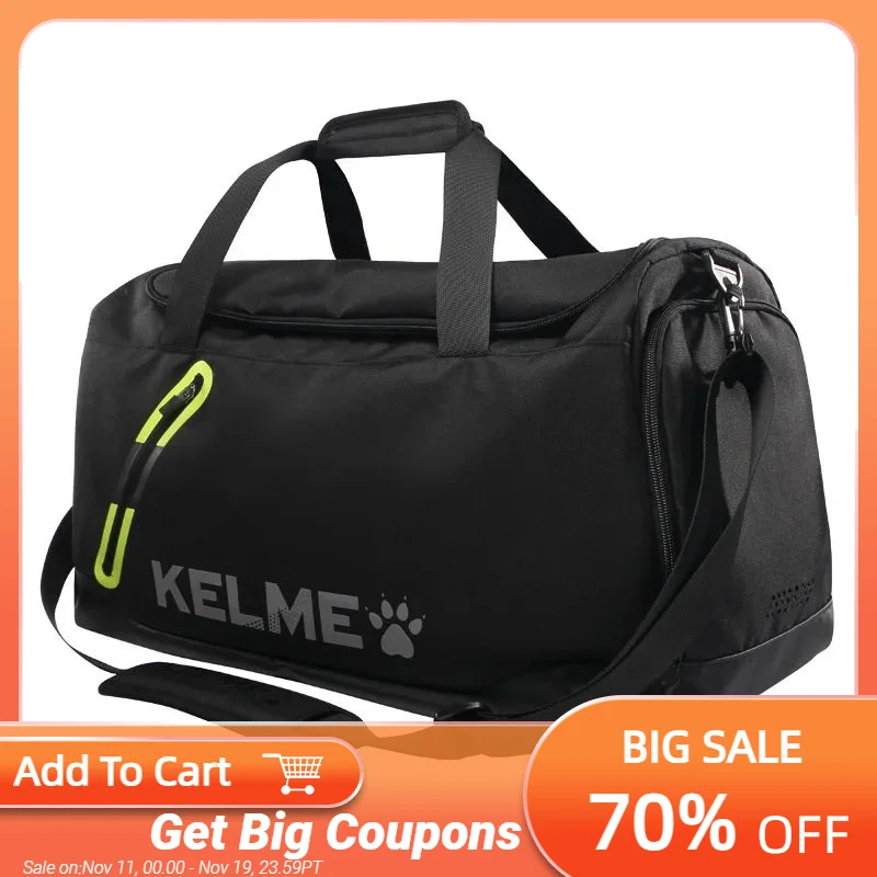 Kelme Football Training Bucket Bag Sports Fitness Shoulder Bag Handheld Shoulder Bag Outdoor Mountaineering Travel 55 * 26 * 30