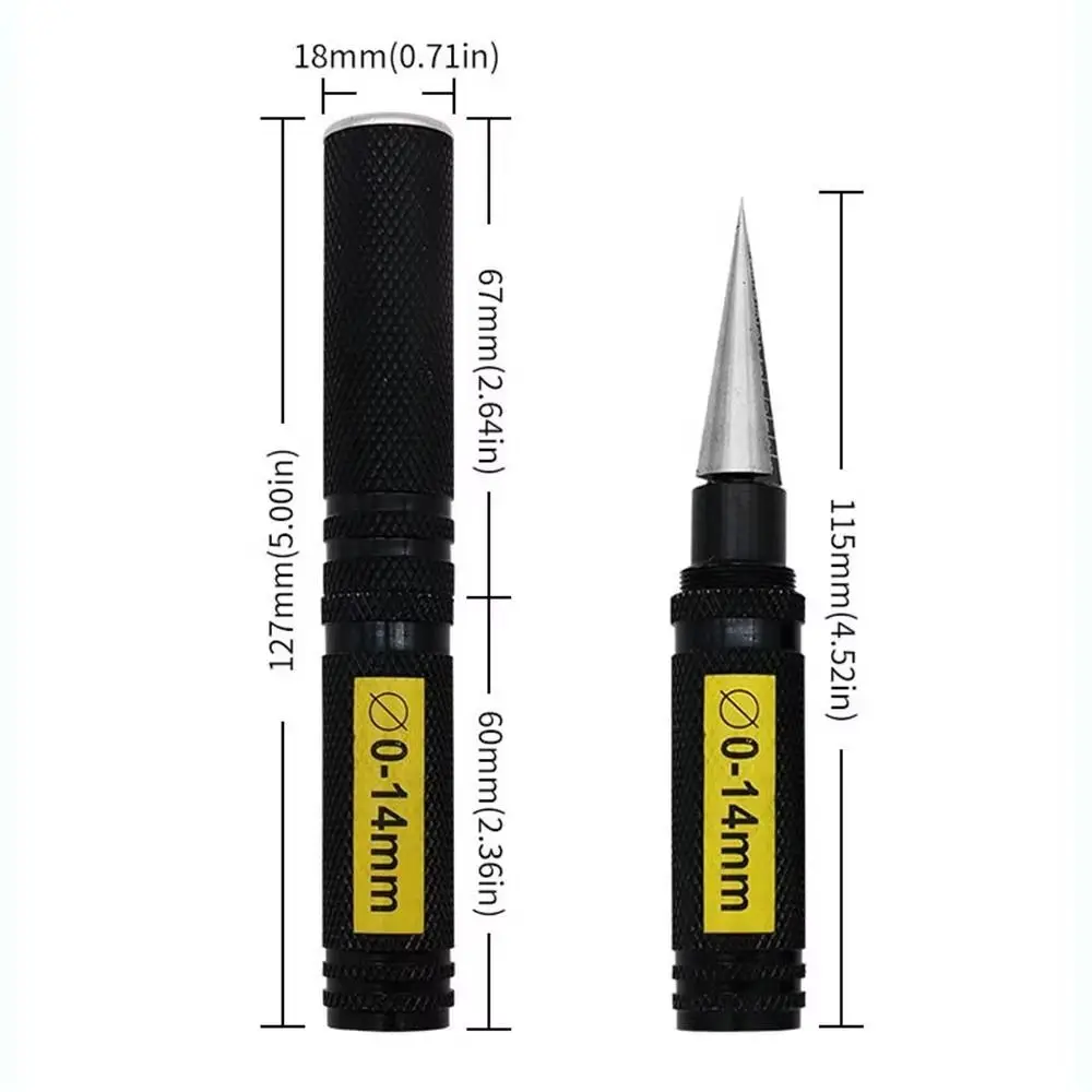 0-14mm Manual Hole Opener Reamer Metal Construction with Scales Model Reamer Expanding Hole Bevel Drill Puncher Wood Materials
