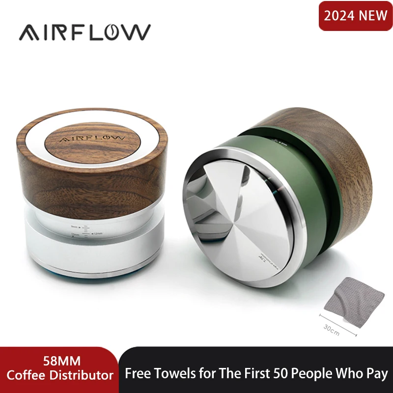 

AIRFLOW Coffee Distributor gravity adaptive espresso coffee tamper adjustable depth for 58mm portafilter coffee accessories