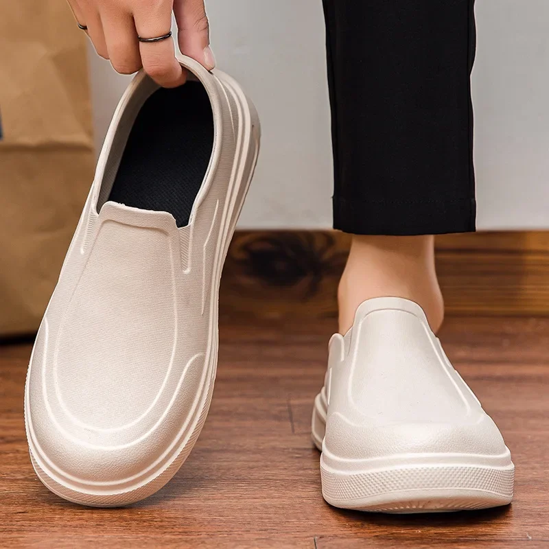 New Men's Chef Shoes Anti Slip Oil Resistant Dirt Resistant Kitchen  Work Shoes Quick Drying Rain  Large Size Breath