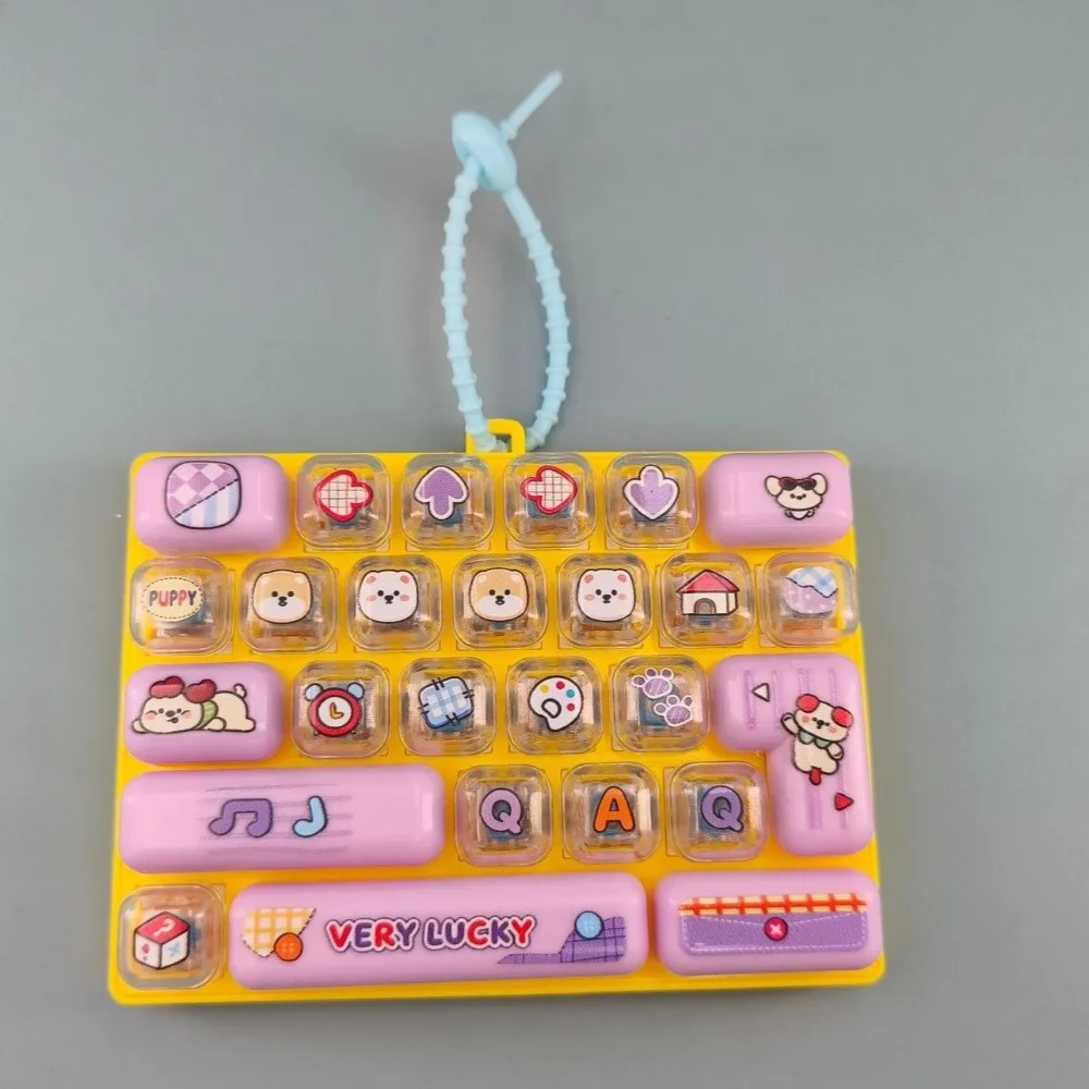 Mini Keyboard 26 Key Keyboard Keychain Simulation Keyboard Colorful Fidget Keychain Push Button Creative Decompression Button