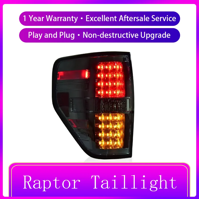 Auto Taillights For Ford Raptor F150 F-150 2008-2014 Tail Light DRL Rear Lamp Dynamic LED Modified Brake Car Automatic Accessory