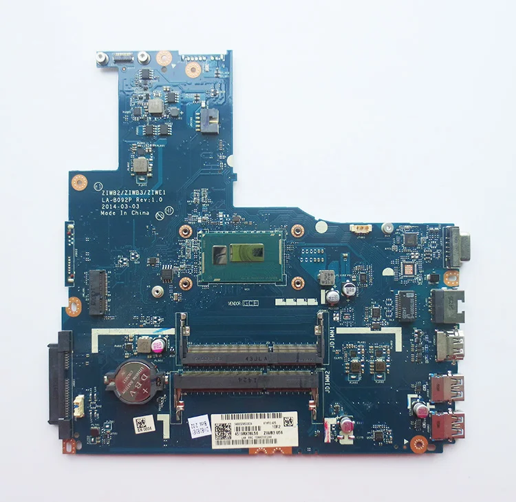 Imagem -02 - Placa-mãe do Portátil para Lenovo Fru 5b20g46044 B5070 B5080 Ziwb2 Ziwb3 Ziwe1 La-b092p Cpu I34030u 4005u Ddr3 Original Quente