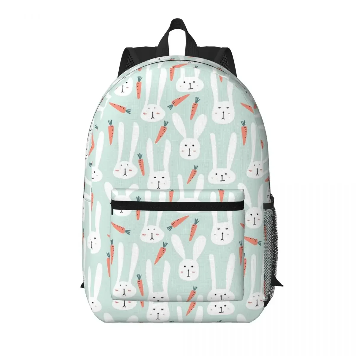 Bunnies And Carrots Pattern Rabbit Student Backpack School Bag Hiking Travel Daypack for Boys Girls Bookbag Shoulder Bags