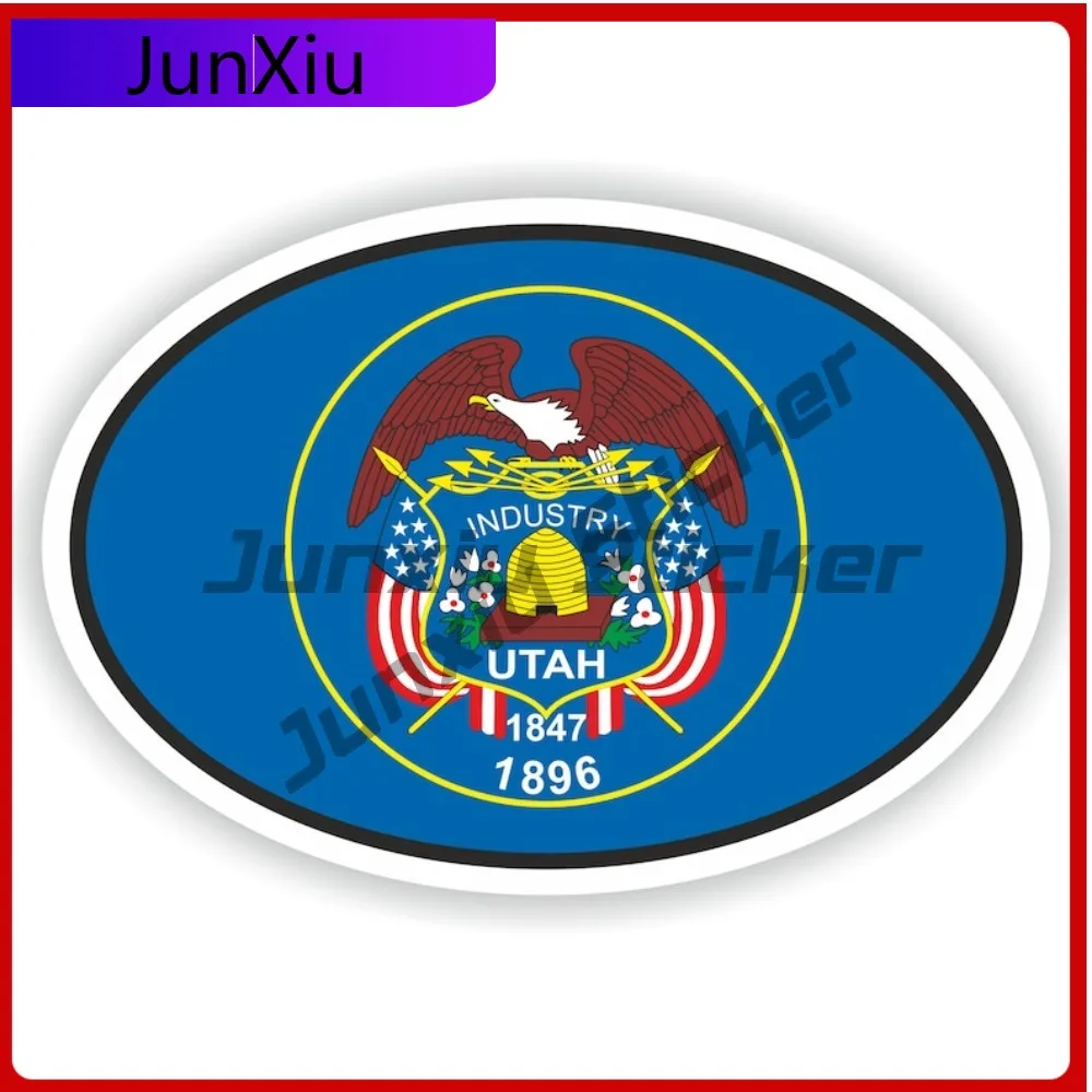 

Utah Flag Oval Sticker Waterproof Decals Stickers Rv Car Camping Refit Decal Bycicle Suv Camper Decals Accessories For Suv Truck