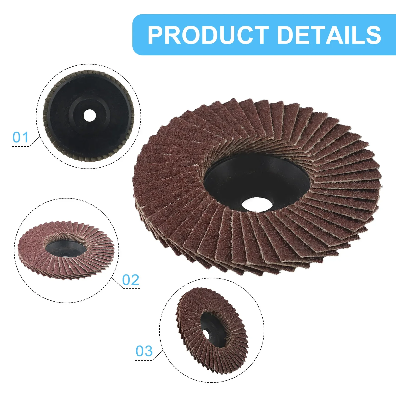 3inch Flap Discs 75mm 80 Grit 10mm Hole Diameter Abrasive Flap Disc Grinding Wheel Sanding Disc Zirconium Corundum