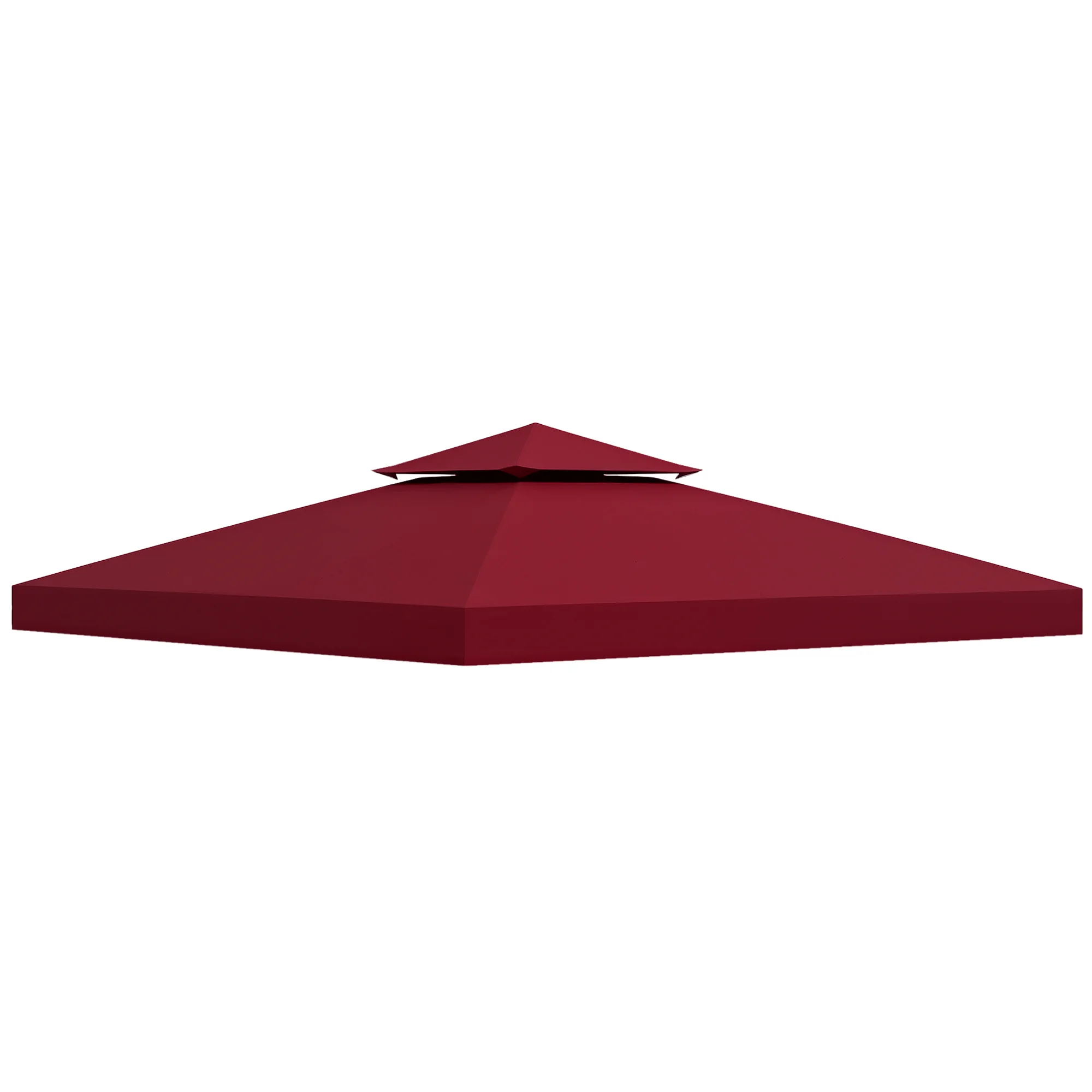 Tetto di ricambio Outsunny per gazebo da giardino Arbor Lodge Tent 3x3 m rosso vino