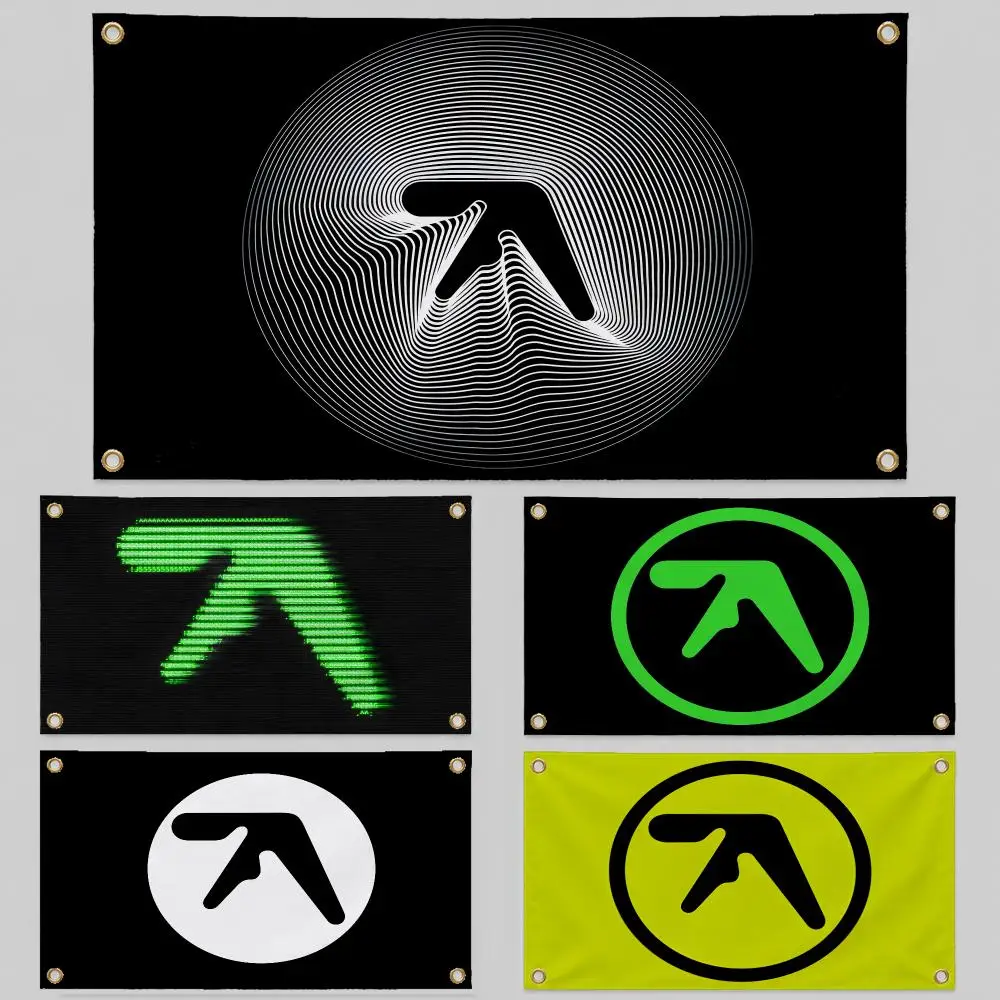Artist Aphex Twin AFX IDM Acid Techno Flags Wall Hanging Background Flag Wall Decor Banners for Outdoor Bedroom Dorm Room Decor