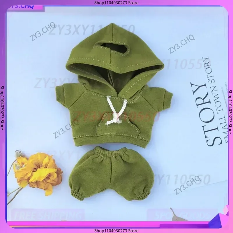 

Hot Sale Only Clothes Mini Doll'S 17cm Vinyl Labubu Macaroon Plush Key Chain Doll With Sweater Pants Suit Set Clothing Gift