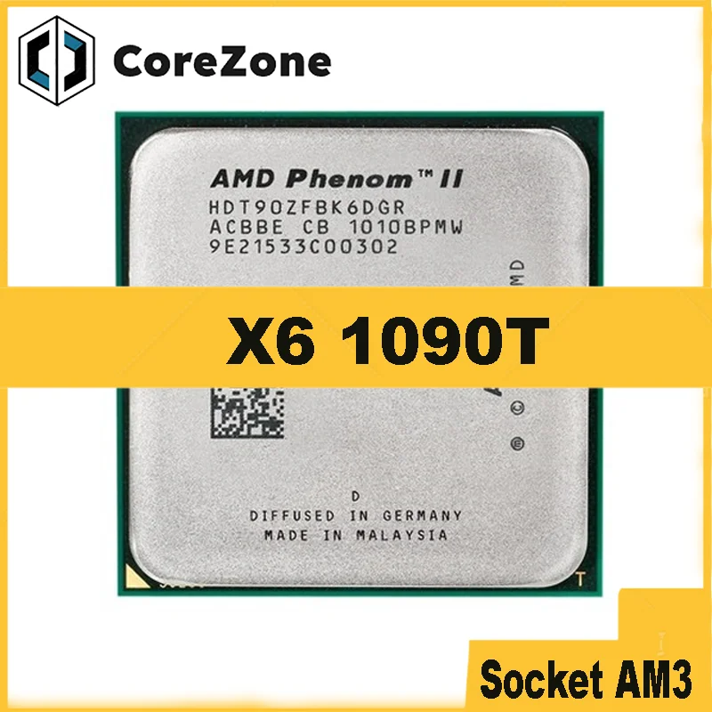 Phenom II X6 1090T 1090 Processore CPU a sei core da 3,2 GHz HDT90ZFBK6DGR Presa AM3