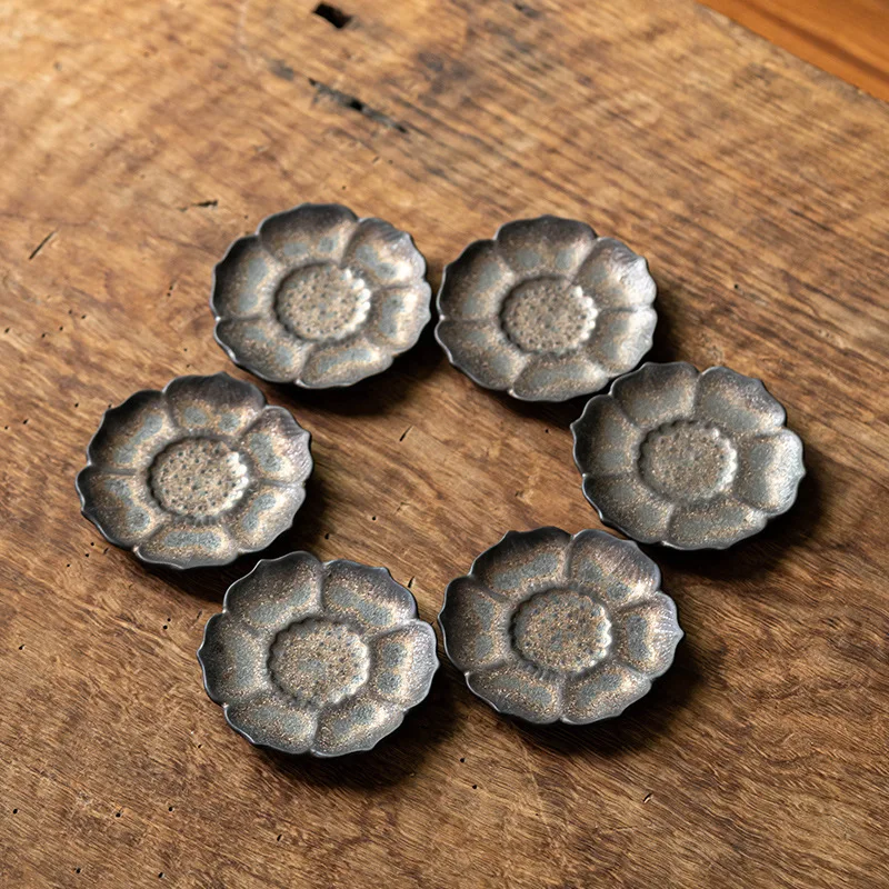 CX Chinese coarse pottery lotus coaster, tea tray insulation, Italian Kung Fu tea set accessories