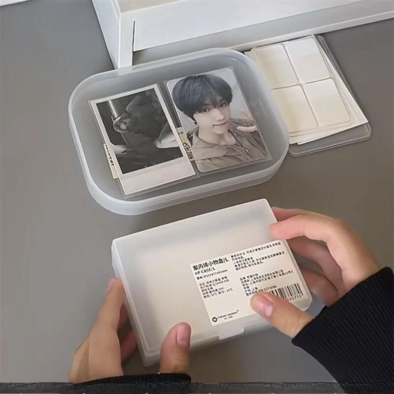 

2-Piece Matte Organizer Set, MUJ Style Tray and Dust-Proof Storage Box with Lid for Photocard, Cards, Desk Tidy