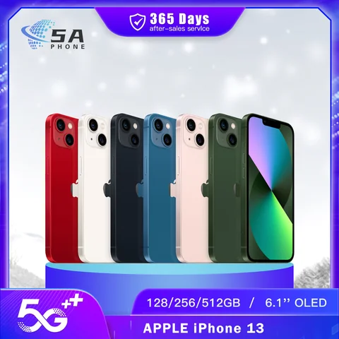 Original Apple iPhone 13 5G Mobile Phone 128GB/256GB/512GB Face ID NFC 6.1'' XDR OLED 12MP Bionic A15 Hexa Core IOS SmartPhone