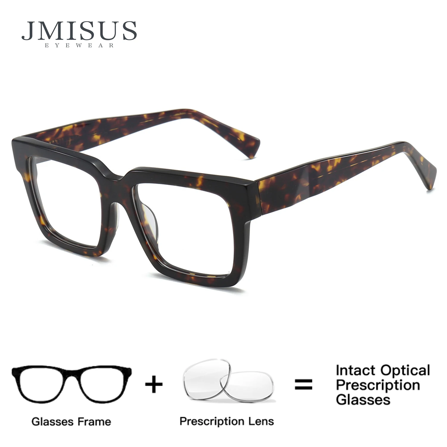 

JMISUS 2025 New Arrivals Sqaure Prescription Glasses Spring Leg Myopia Eyewear Fashion Progressive Eyeglasses for Women Men