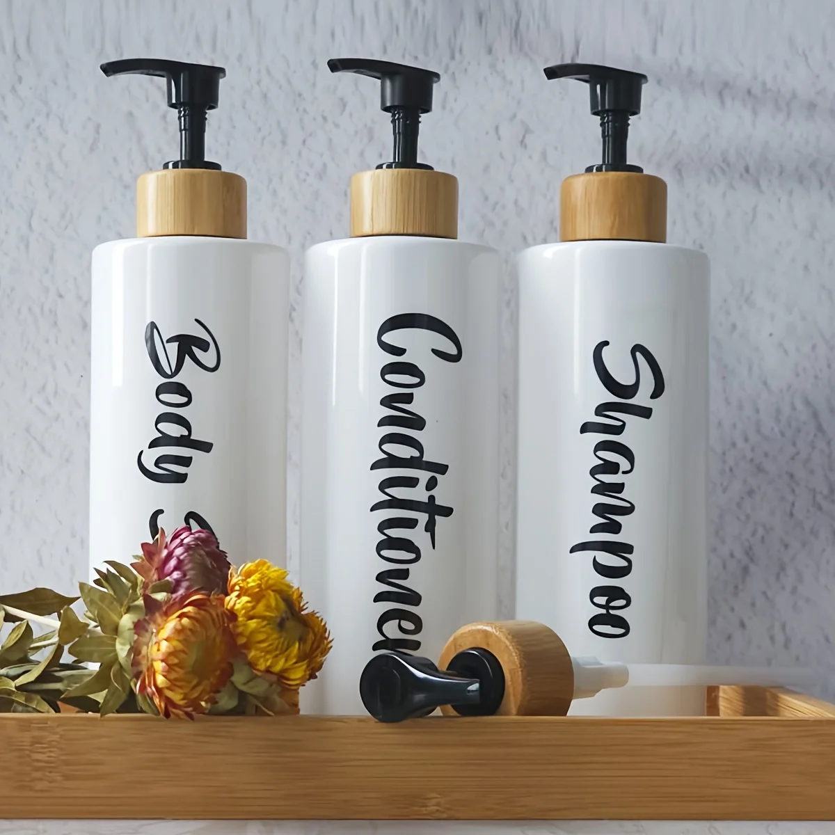 3pcs 500ml Refillable Shampoo and Conditioner Dispenser Set for Shower Convenient Bathroom Accessory for Easy Refills