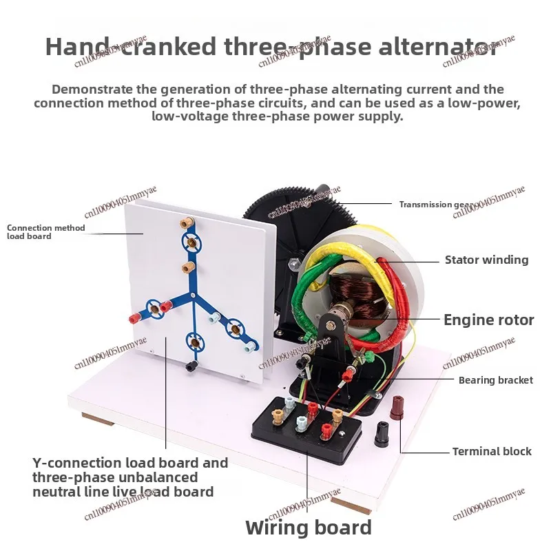 Hand-cranked Three-phase AC DC Generator Electrical High School Motor Model Middle School Physics