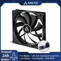 ARCTIC F12 Ventilador con caja estándar negro de 120 mm, bajo ruido, motor silencioso, computadora, velocidad del ventilador: 150 rpm
