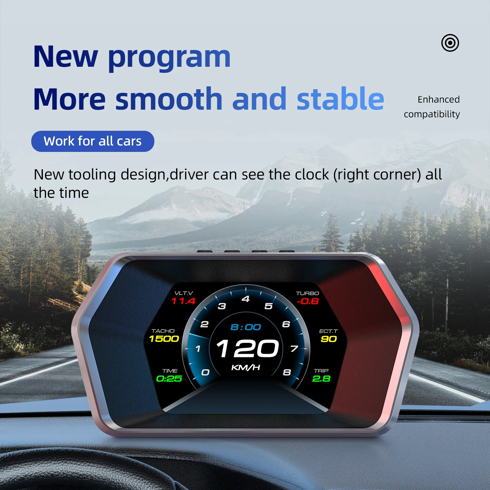 P17 HUD OBD2 GPS On-board Computer GPS Mileage Speed Meter Voltage Gauge Fuel consumption Auto Electronics