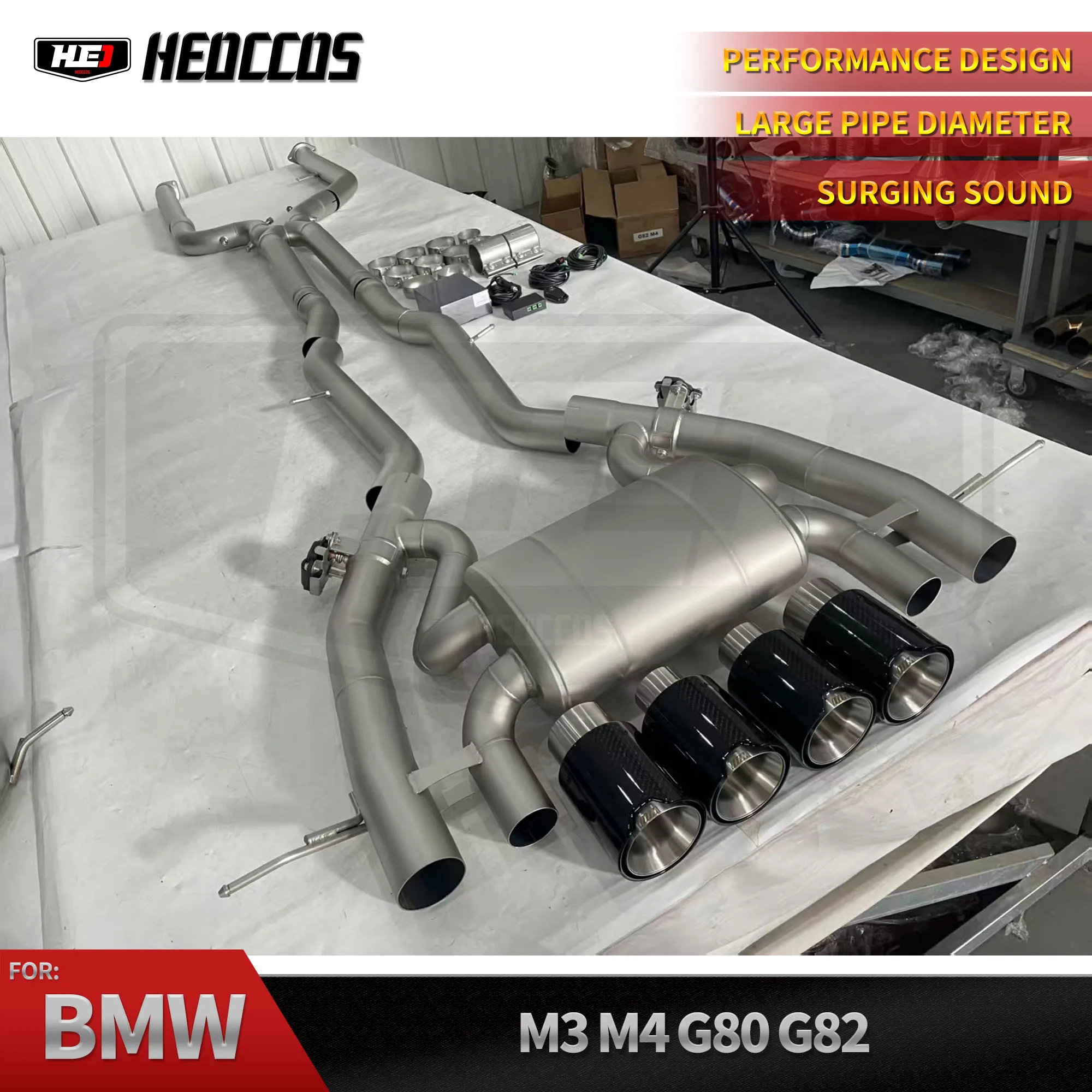 

HEO for bmw M3 M4 M5 G80 G82 G83 G87 3.0T 2019+ Car Catback Valvetronic Valved Muffler Exhaust Pipe System Stainless Steel