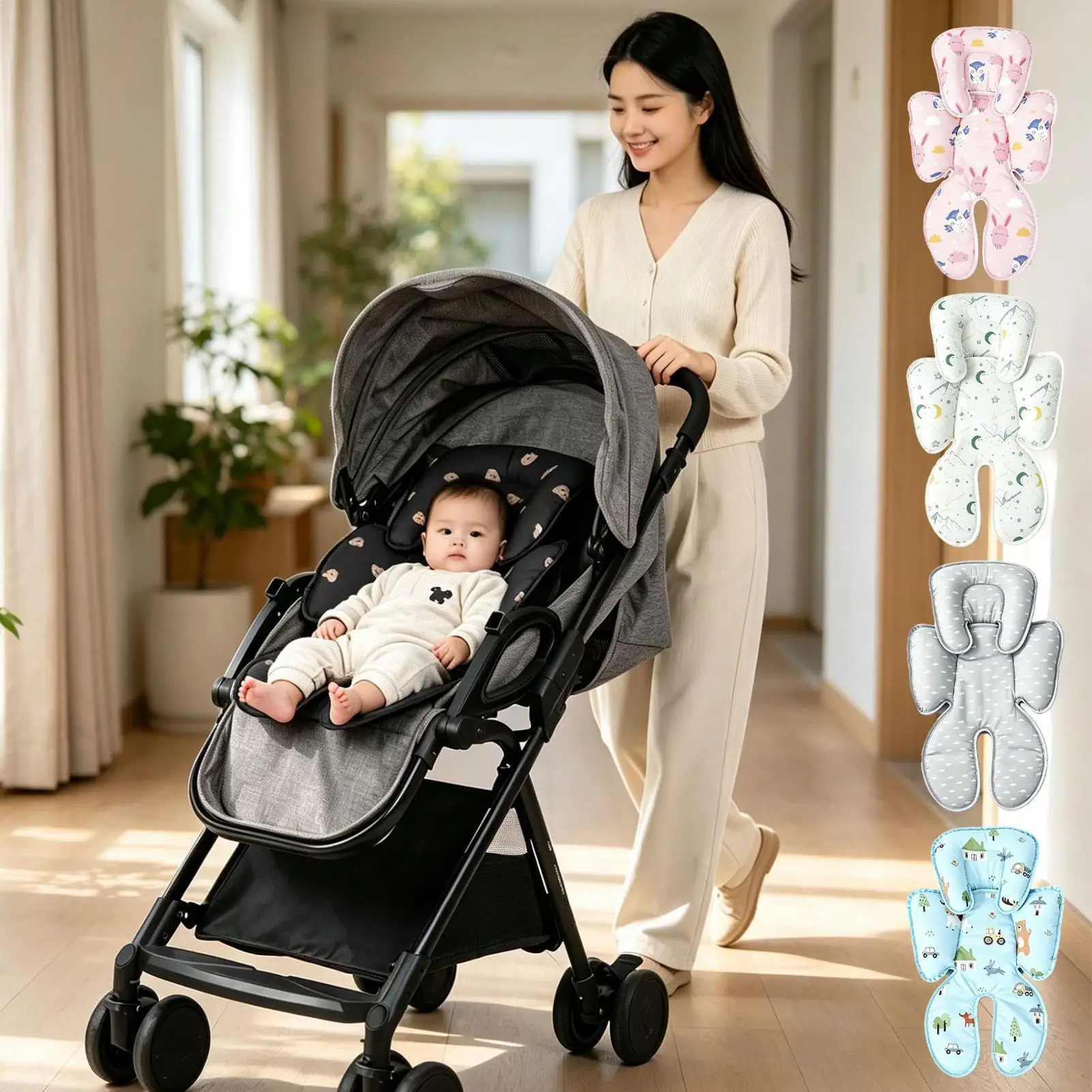 Car Seat Kids Insert Ergonomic Headrest Body Support Pad Vehicle Seat Cushion For Boys Girls Truck Stroller Automobile Tractor