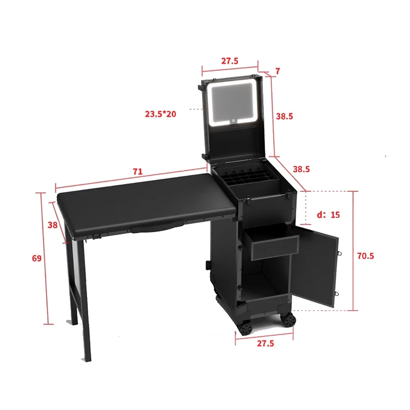 Foldable Storage Nail Table Multifunctional Modern Large Capacity Design Manicure Tables Simple Rustic Mesa Plegable Furniture