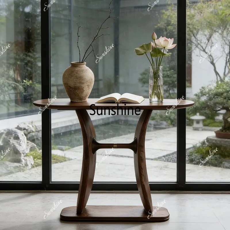 

New Chinese entrance table rectangular household solid wood entrance table quality luxury