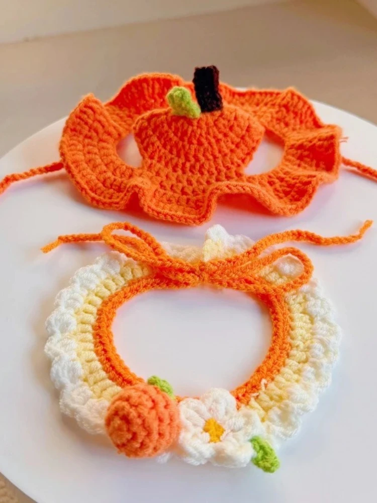 Cross border spring pet flower hat bib set for cats, dogs, frogs, bees, headwear, headgear, drool bibs, etc