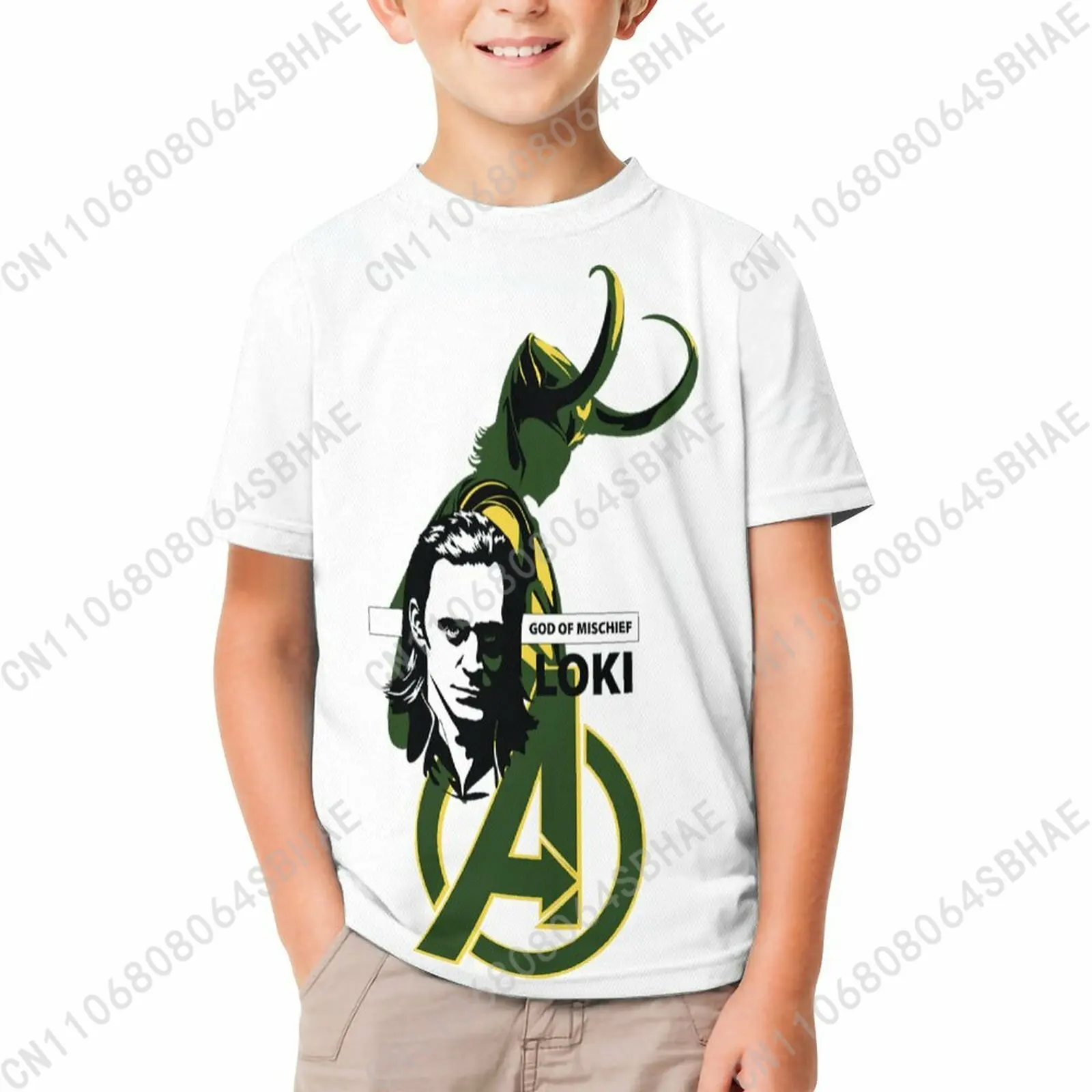

Marvel Loki T Shirt Boy Girl Short Sleeve Print Cotton TShirt Comfortable Crew Neck Children Child Tee Cosplay