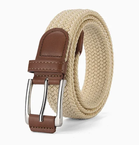 Men's Stretch Elastic Belt Versatile No-Hole Punching Alloy Fasten New Best-Selling Comfortable Fabric Belt