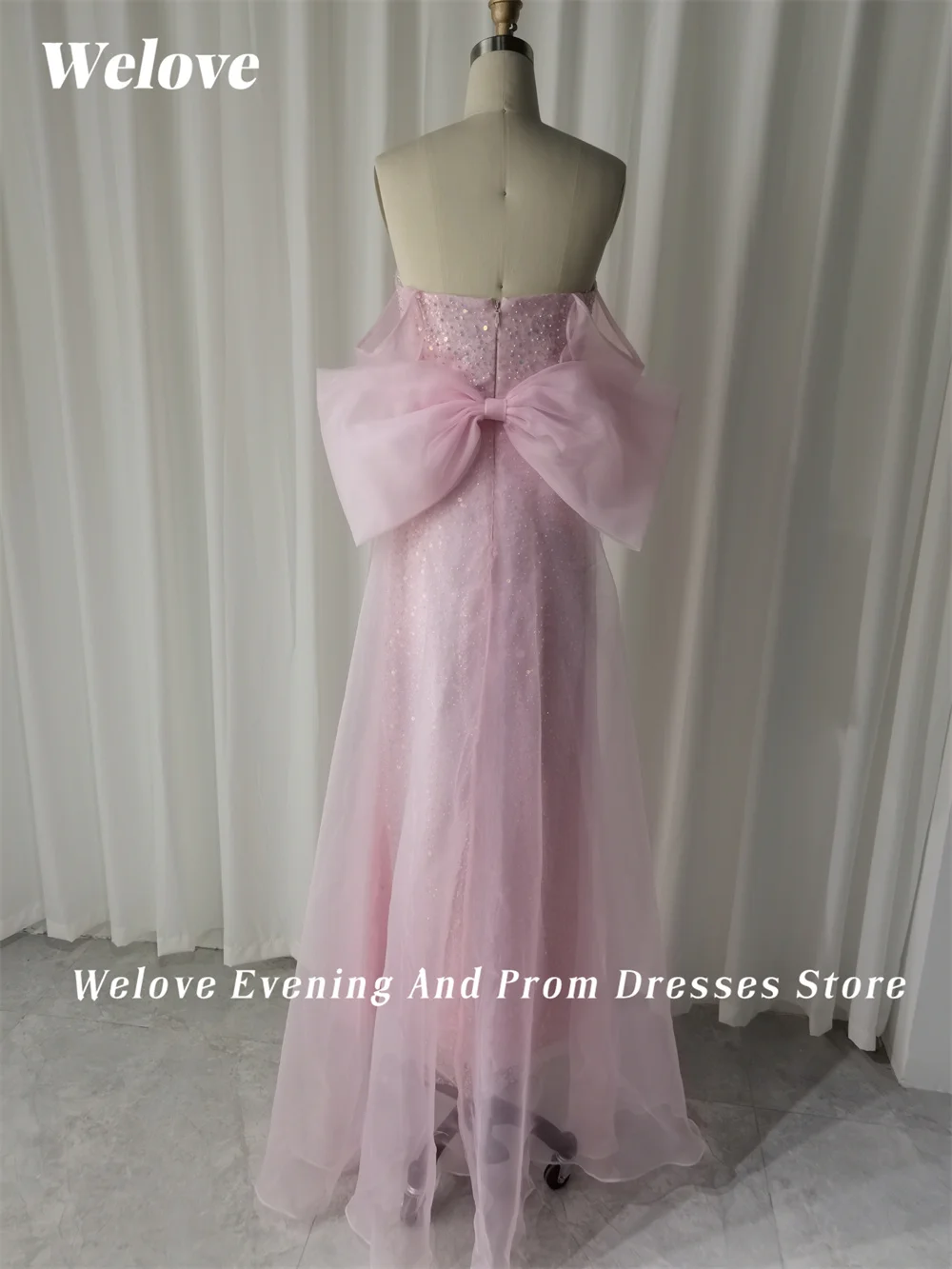 Welove The Shoulder Prom Dresses Bow Mermaid 2023 New Simple Arabia Formal Occasion Evening Dresses Robes De فساتين مناسبة رسم