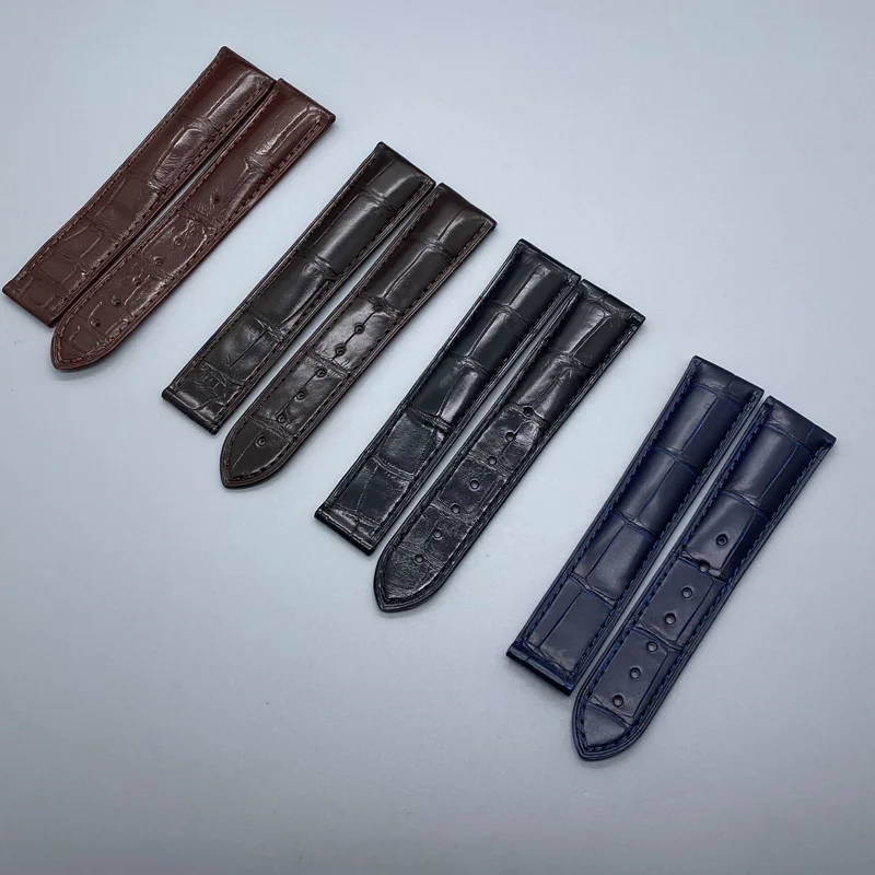 FUYIJIA Mississippi Alligator Watchbands Custom Substitute O-mega DeV-illeS-peedmasterS-eamaster Strap 20MM Genuine Leather Belt