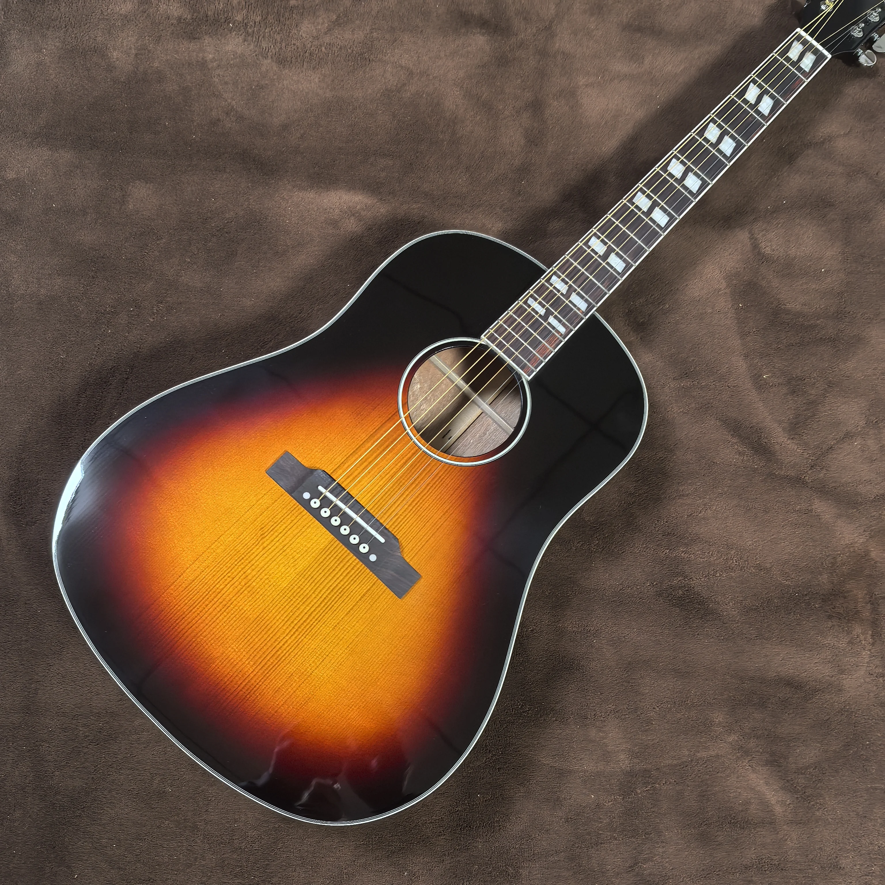 41 inch solid wood profile sunset color hummingbird series glossy acoustic guitar