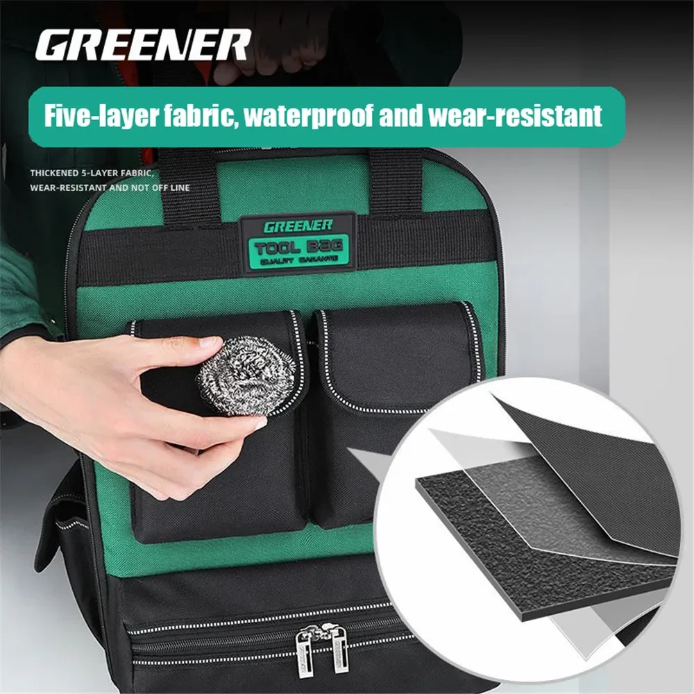 Electricians Repair Tool Bag Mens Shoulder Backpack Multifunction Maintenance Canvas Suitcase Durable Portable Carpenter Pouch