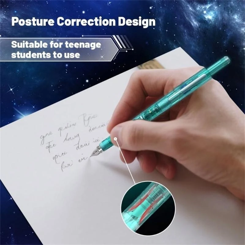 

Press Fountain Pen with 5 Inks Cartridges 0.38mm Fine Tip Retractable Inks Pen Fountain Pen for Student Women Men best sale