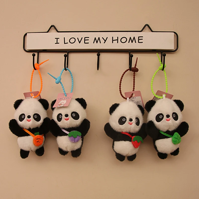 Llaveros de Panda de frutas, bolso de Panda, colgante, muñecas, mochila, colgantes, juguetes, decoraciones para muñecas