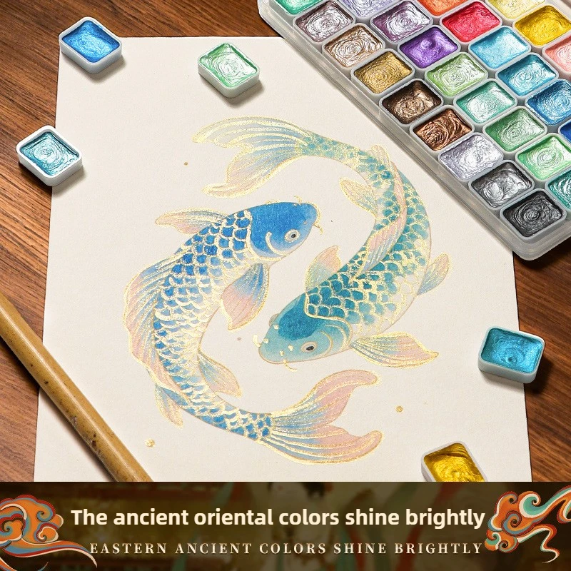 180/150/98/12 Colors Pearl Solid Watercolor Paint Set Portable Professional Water Color Painting Stationery Art School Supplies