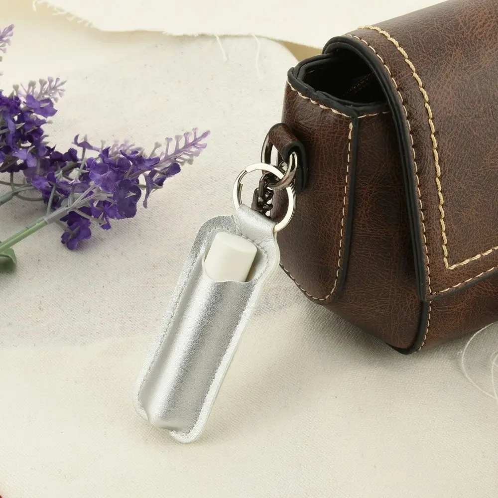 PU leather Lippy clip Lipstick stand Lip balm bag Lipstick Keychain Bag Key Ring Holder Keychain holder Chapstick holder