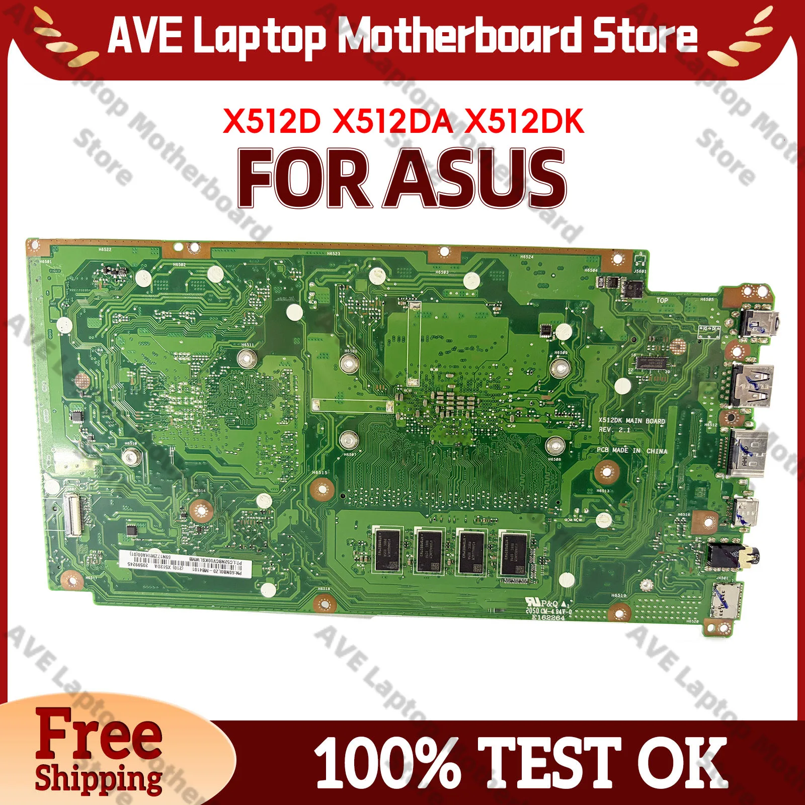 

X512DA Mainboard For ASUS VivoBook X512DAP X512DAU X512DK X512D X512DA M512D V5000D M5050D F512D R3 R5 R7 CPU