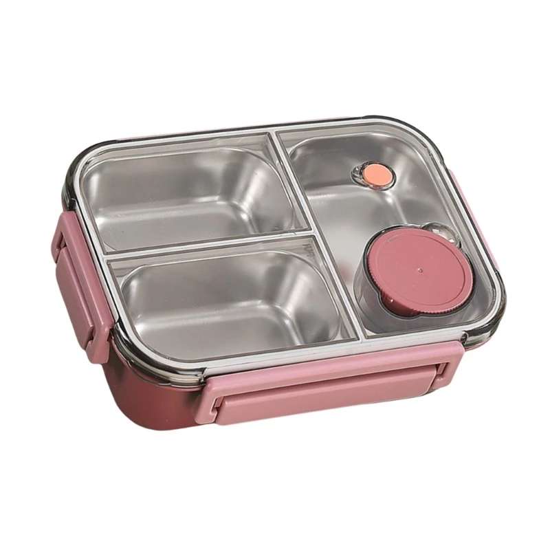 Stainless Steel Meal Box Leak Proof Storage Container with Compartments Portable Dinnerware for School and Picnics Dropship