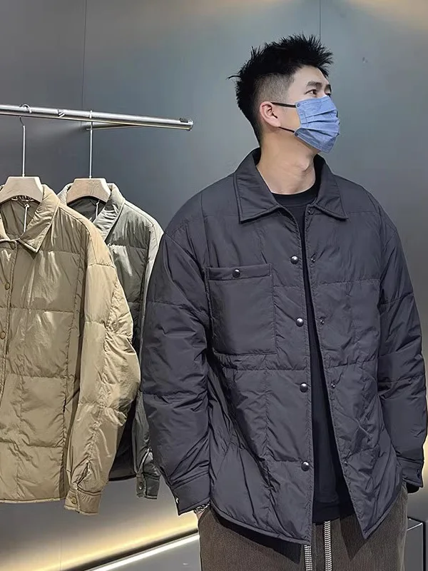 

plus Size Thiened Casual Cotton Jaet Men's Autumn Winter Loose Faion Warm Collar Thiened Outerwear Youth Trendy